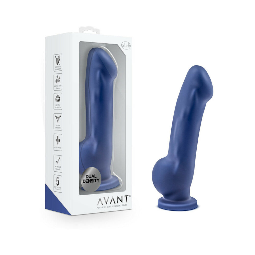 Avant D8 Ergo 7.5 inches Dual Density Silicone Dildo Indigo
