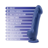 Avant D8 Ergo 7.5 inches Dual Density Silicone Dildo Indigo