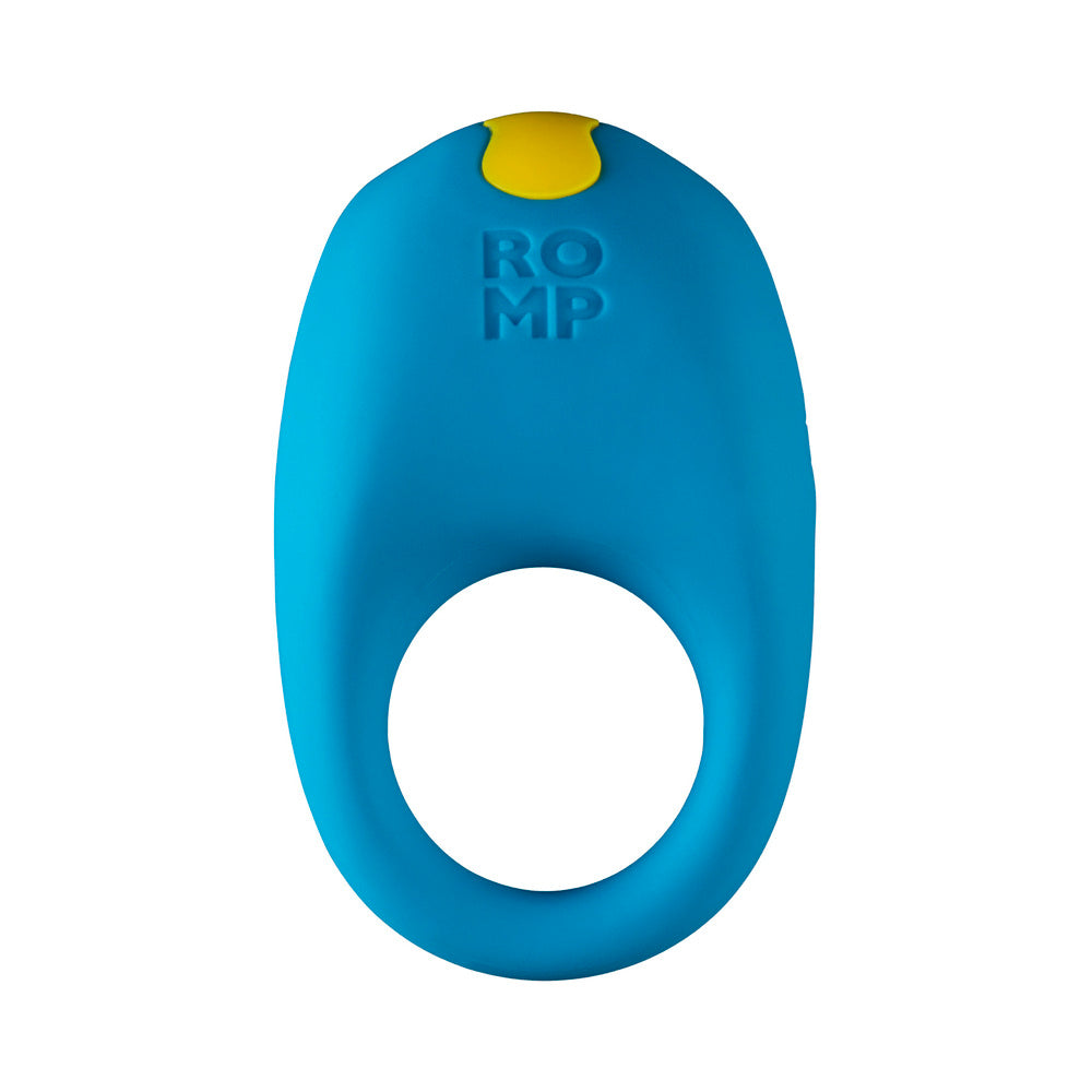 ROMP Juke Rechargeable Silicone Vibrating Penis Ring Light Blue