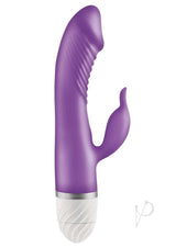 The Beat Tickler Silicone Rabbit Vibrator Purple designed for G-spot and clitoral stimulation.