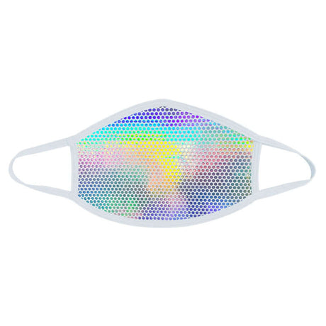 Neva Nude Liquid Party White Holographic Face Mask with colorful shimmering design