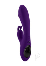 Playboy On Repeat Silicone Rabbit Vibrator Purple showcases a sleek design with dual stimulation features.