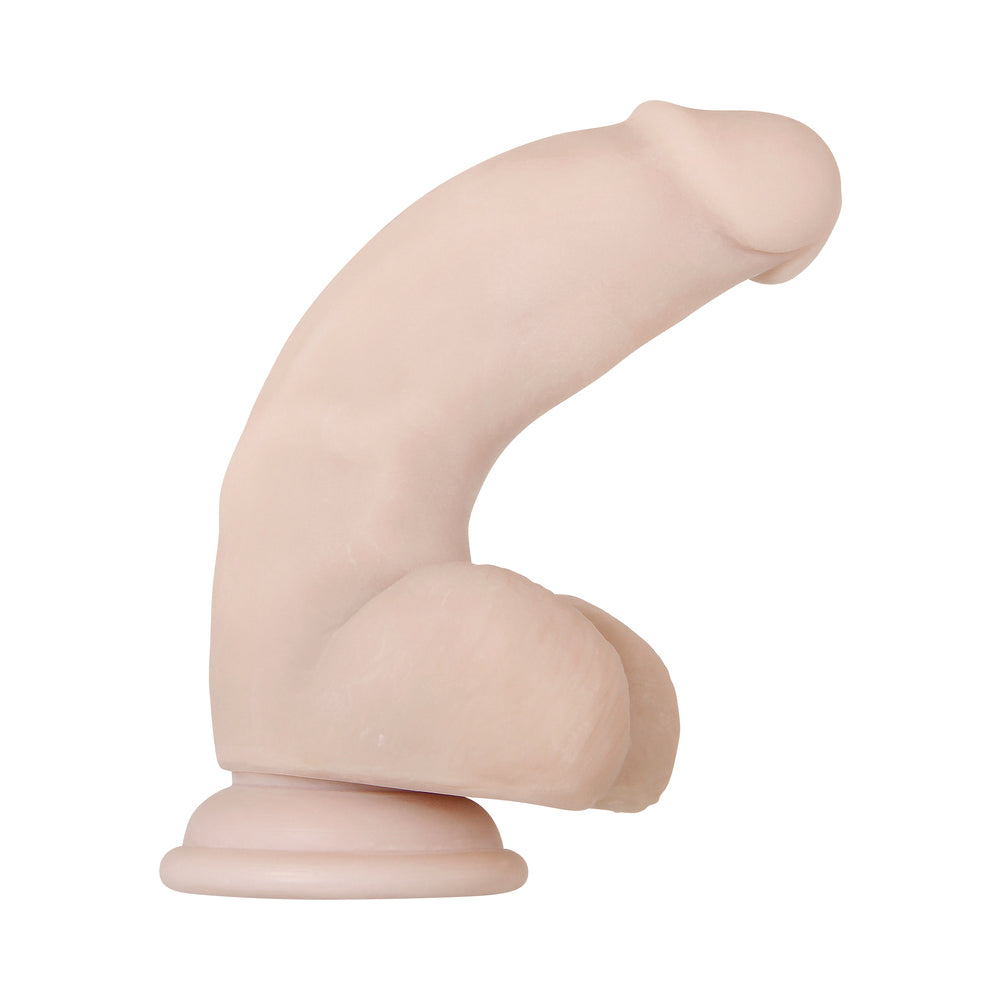 Evolved Real Supple Poseable 7 inches Realistic Dildo With Balls Beige
