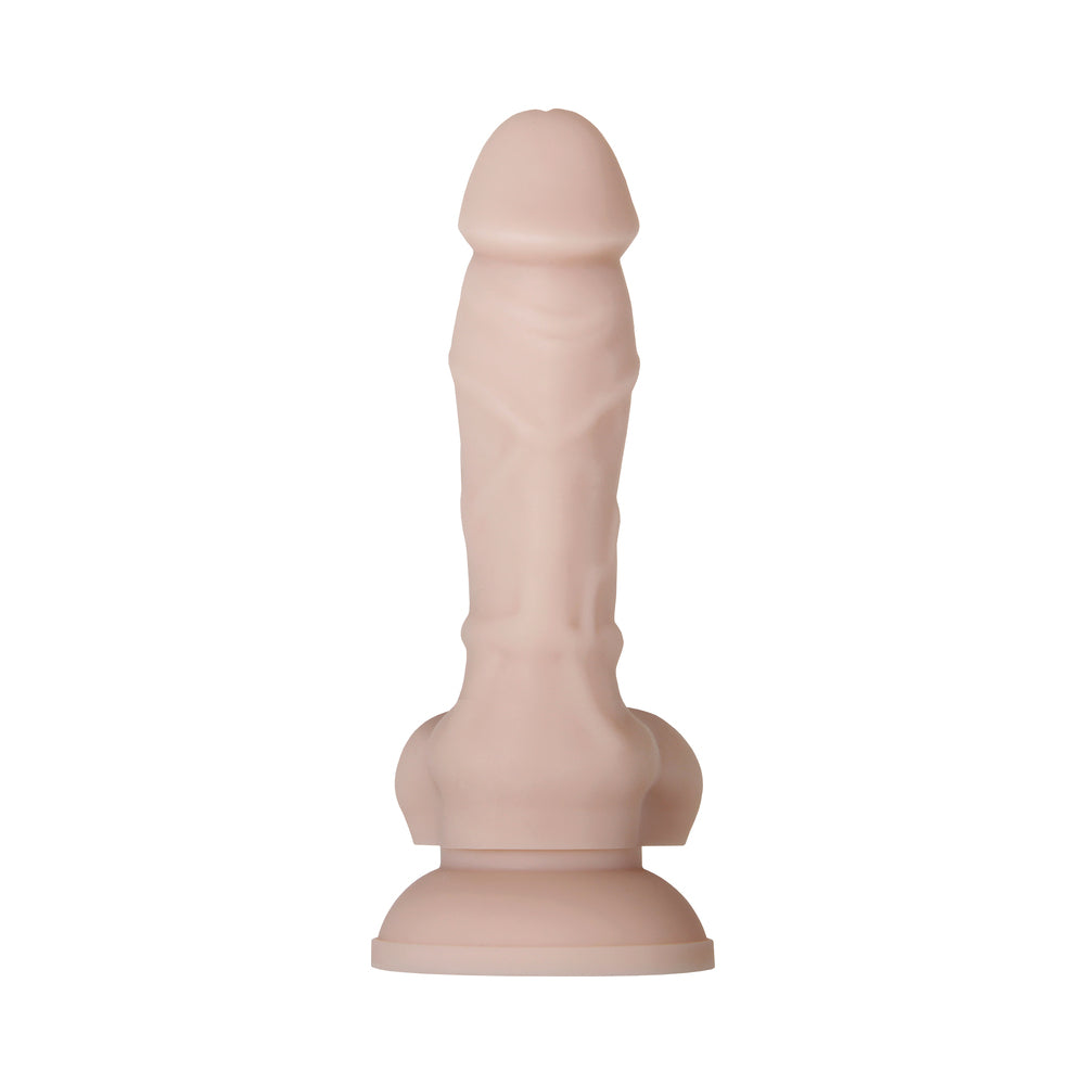 Evolved Real Supple Poseable 6 inches Realistic Silicone Dildo With Balls Beige