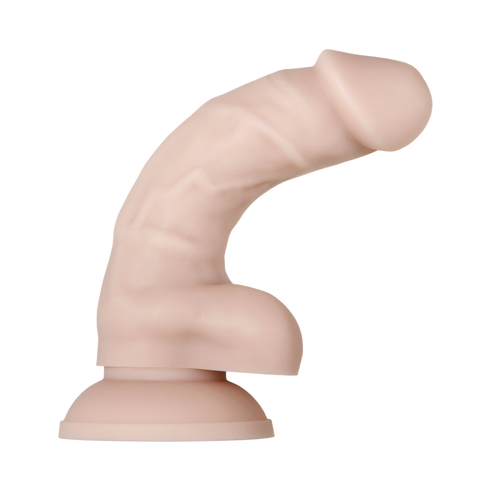 Evolved Real Supple Poseable 6 inches Realistic Silicone Dildo With Balls Beige