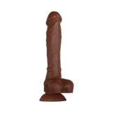 Evolved Real Supple Poseable 8.25 inches Realistic Silicone Dildo With Balls Brown