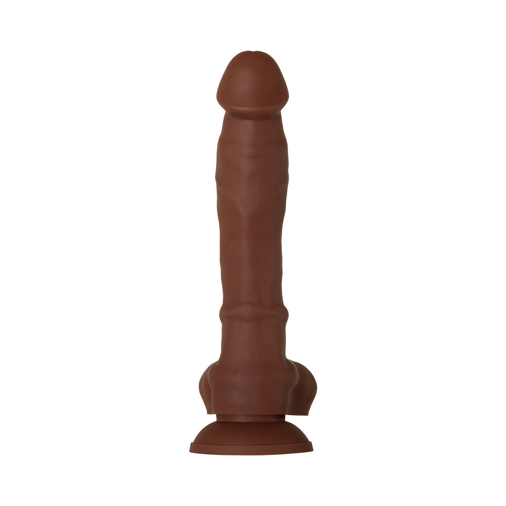 Evolved Real Supple Poseable 8.25 inches Realistic Silicone Dildo With Balls Brown