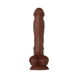 Evolved Real Supple Poseable 8.25 inches Realistic Silicone Dildo With Balls Brown