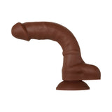 Evolved Real Supple Poseable 8.25 inches Realistic Silicone Dildo With Balls Brown