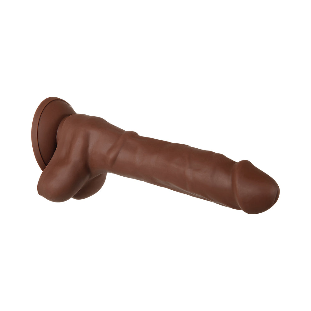 Evolved Real Supple Poseable 8.25 inches Realistic Silicone Dildo With Balls Brown