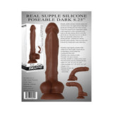 Evolved Real Supple Poseable 8.25 inches Realistic Silicone Dildo With Balls Brown