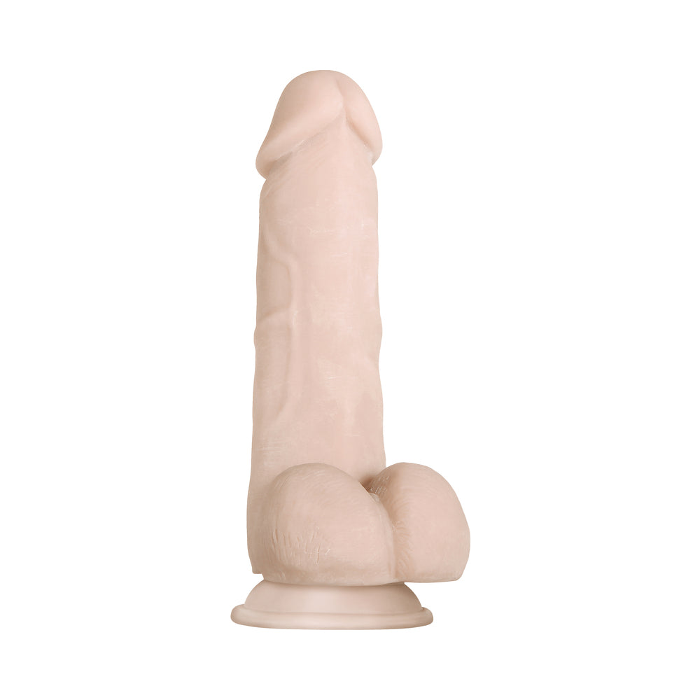 Evolved Real Supple Girthy Poseable 8.5 inches Realistic Dildo With Balls Beige