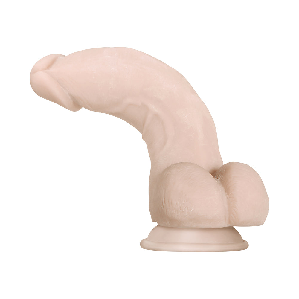 Evolved Real Supple Girthy Poseable 8.5 inches Realistic Dildo With Balls Beige