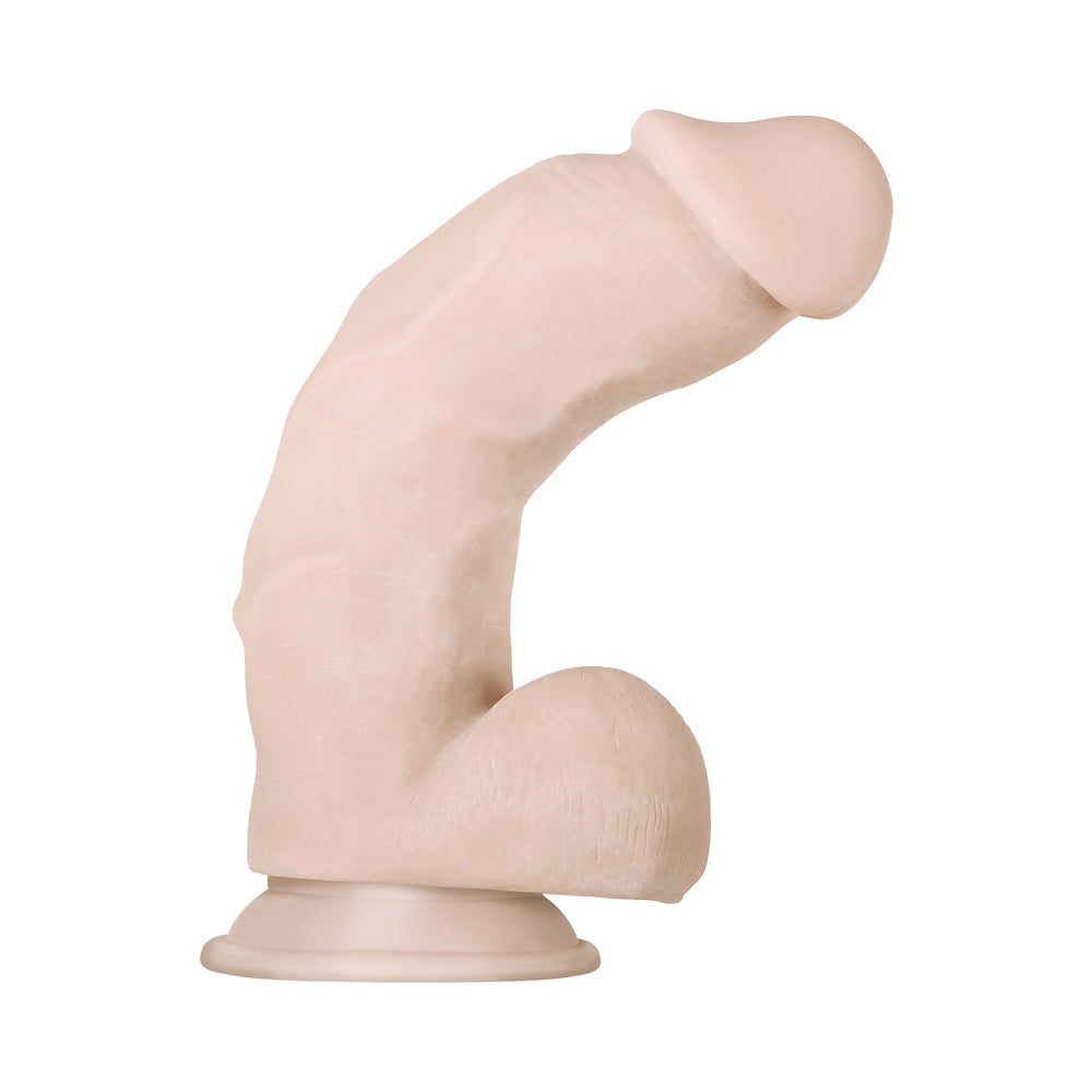 Evolved Real Supple Girthy Poseable 8.5 inches Realistic Dildo With Balls Beige