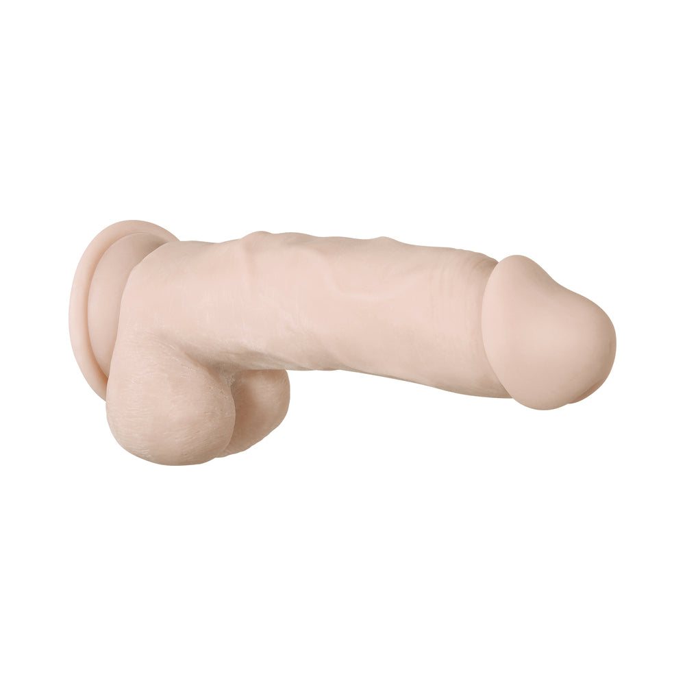 Evolved Real Supple Girthy Poseable 8.5 inches Realistic Dildo With Balls Beige