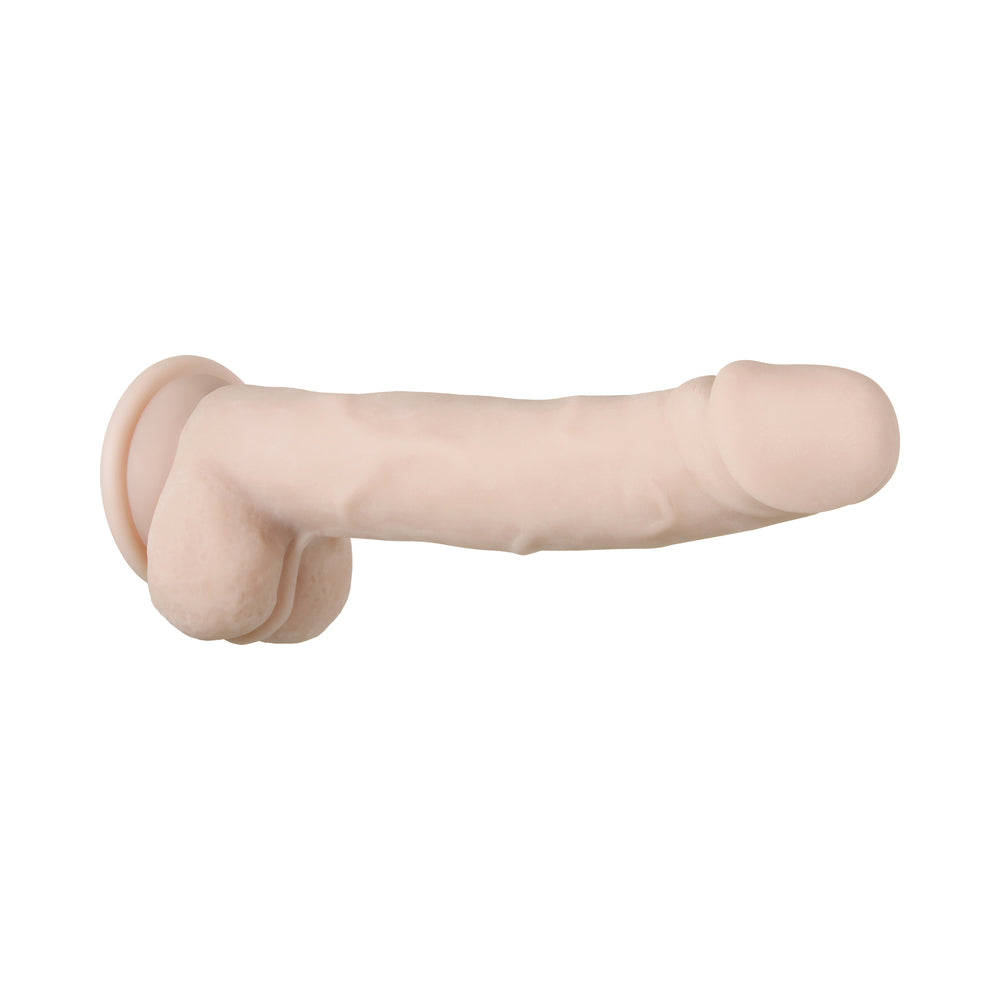 Evolved Real Supple Poseable 9.5 inches Realistic Dildo With Balls Beige