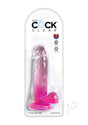 King Cock Clear Dildo with Balls 7 inch Pink in packaging featuring a realistic design and vibrant colors.