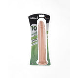 Si Novelties 10 Inch Silicone Dildo Suction Cup Flesh in packaging with suction base and phthalate-free label.