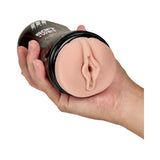 M for Men Soft + Wet Pussy with Pleasure Ridges & Orbs Self-Lubricating Vagina Stroker Beige