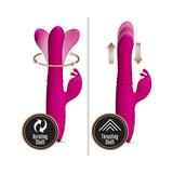 Blush Lush Kira Silicone Thrusting Rabbit Vibrator Velvet with gyrating and thrusting features.