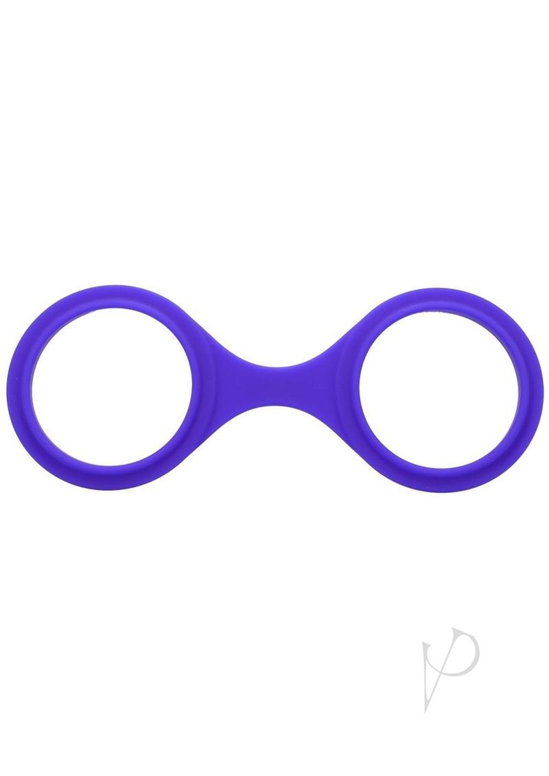 Merci Silicone Play Cuffs Purple - smooth, molded design for comfortable restraint and submission in light bondage.