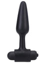 In a Bag Silicone Vibrating Butt Plug 4 inch Black with tapered design and removable vibrating bullet for stimulation.