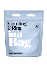 In a Bag Silicone Vibrating C-Ring Black packaging showcasing sleek design and function.