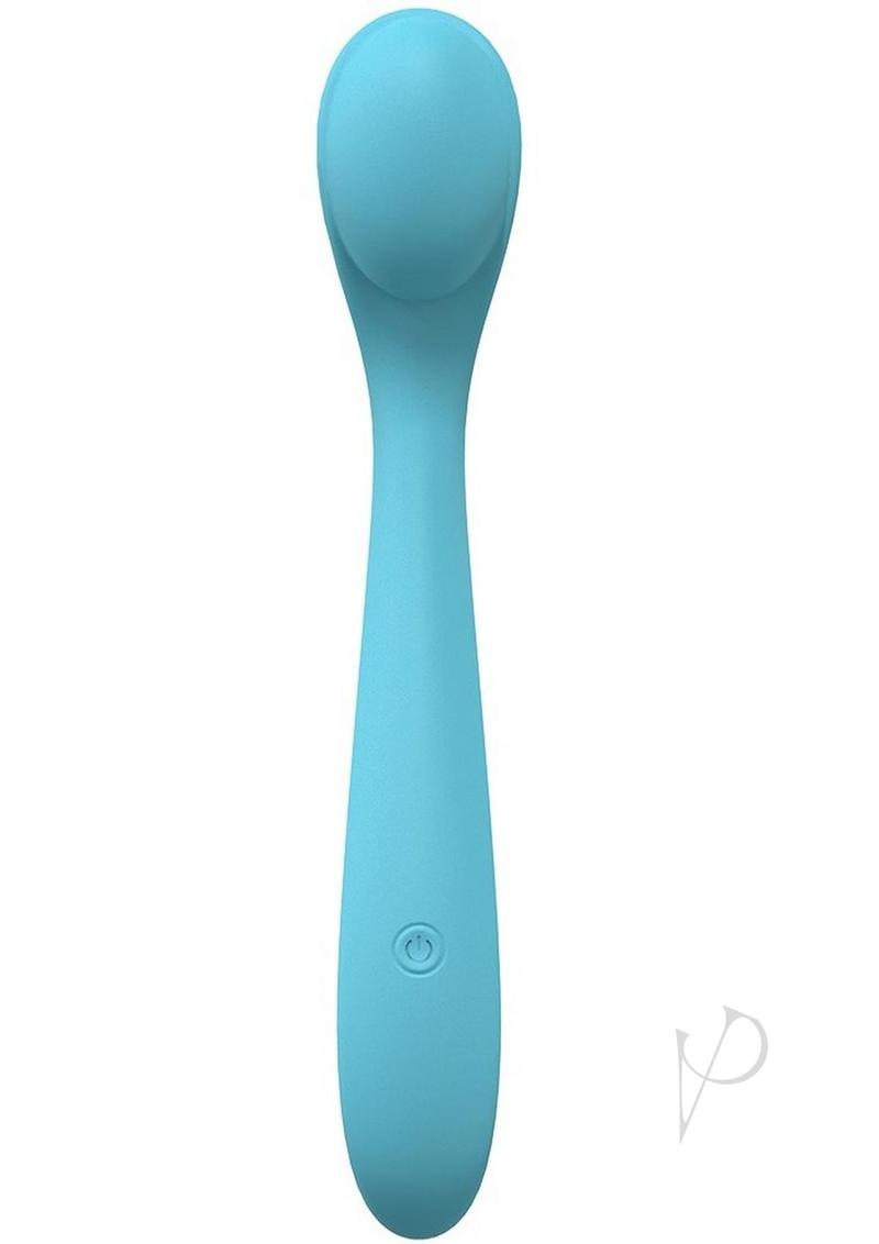 LoveLine Juicy 10 Speed Silicone Flexible Vibrator Blue in a sleek design with a soft silicone finish.