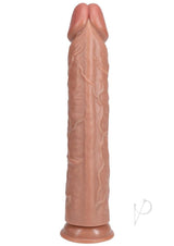 RealRock 14 Inch Realistic Dildo Suction Cup Caramel displayed prominently with realistic details.