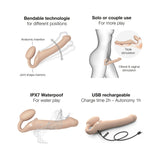 Strap-On-Me Rechargeable Remote-Controlled Silicone Vibrating Bendable Strap-On Vanilla L