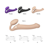 Strap-On-Me Rechargeable Remote-Controlled Silicone Vibrating Bendable Strap-On Vanilla L