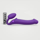 Strap-On-Me Rechargeable Remote-Controlled Silicone Vibrating Bendable Strap-On Purple L