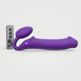 Strap-On-Me Rechargeable Remote-Controlled Silicone Vibrating Bendable Strap-On Purple XL