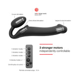 Strap-On-Me Rechargeable Remote-Controlled Silicone Vibrating Bendable Strap-On Black M