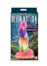 Alien Nation Lick of the Lair Glow Creature Dildo Multicolor package featuring a glowing design.
