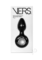Vers Plug Vibrating Rechargeable Silicone Anal Plug Black in packaging with sleek design and rechargeable features.