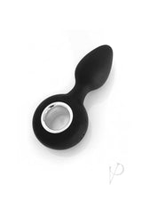 Vers Plug Vibrating Rechargeable Silicone Anal Plug Black on a white background, highlighting its sleek design.