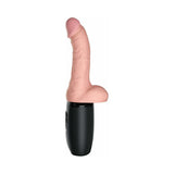 King Cock Plus 6.5 inches Thrusting Cock With Balls Rechargeable Realistic Vibrator Beige