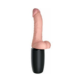 King Cock Plus 6.5 inches Thrusting Cock With Balls Rechargeable Realistic Vibrator Beige