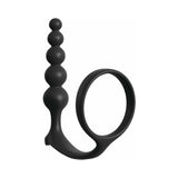 Anal Fantasy Collection Silicone Ass-Gasm Cockring Anal Beads Black