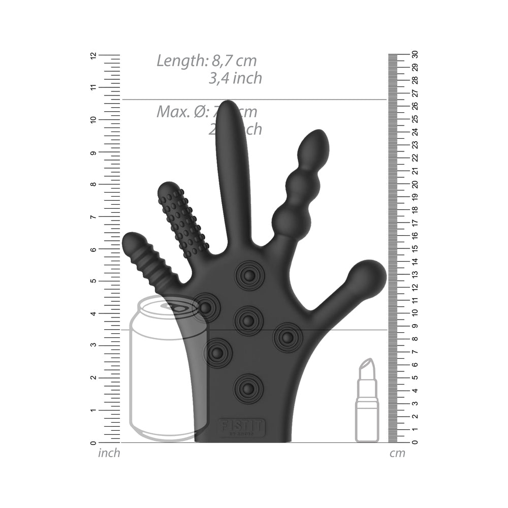 Shots Fist It Silicone Stimulation Glove Black