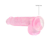 RealRock Crystal Clear Realistic 6 inch Dildo With Balls and Suction Cup Pink