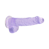 RealRock Crystal Clear Realistic 6 inch Dildo With Balls and Suction Cup Purple