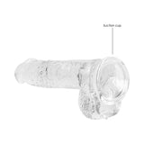 RealRock Crystal Clear Realistic 6 inch Dildo With Balls and Suction Cup Clear