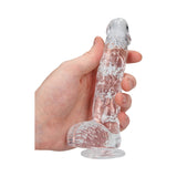 RealRock Crystal Clear Realistic 6 inch Dildo With Balls and Suction Cup Clear