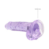 RealRock Crystal Clear Realistic 7 inch Dildo With Balls and Suction Cup Purple