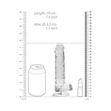 RealRock Crystal Clear Realistic 7 inch Dildo With Balls and Suction Cup Clear