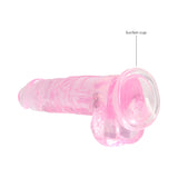 RealRock Crystal Clear Realistic 8 inch Dildo With Balls and Suction Cup Pink