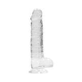 RealRock Crystal Clear Realistic 8 inch Dildo With Balls and Suction Cup Clear