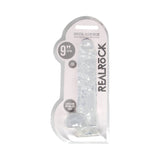 RealRock Crystal Clear Realistic 9 inch Dildo With Balls and Suction Cup Clear